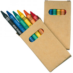 Set di pastelli a colori(6) in scatola di cartone - sezione cilindrica