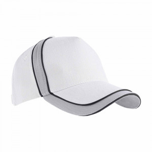 Cappellino tipo Baseball, cotone leggero con inserto e profilo in contrasto, chiusura velc