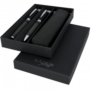 Pratico set da regalo con coppia di penne e sacchetto Carbon inchiostro nero