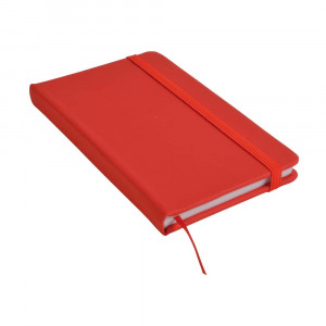 Quaderno in PVC con elastico a colori, fogli a righe (80 pag.), segnalibro in raso