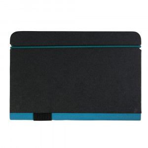 Quaderno in cartoncino con elastico a colori, fogli a righe (100 pag.) con tasca interna p
