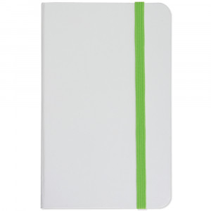 Quaderno in PU con elastico a colori, fogli a righe (80 pag.), segnalibro in raso