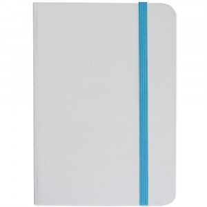 Quaderno in copertina in PU con elastico a colori(80 pag.), segnalibro in raso