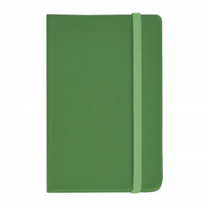 Quaderno in PU con elastico a colori, fogli a righe (80 pag.) colore avorio, segnalibro in