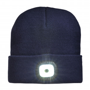 Cappellino in maglia 100% acrilico pesante con luce LED removibile e ricaricabile USB