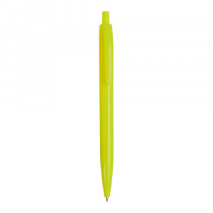 Penna a scatto in plastica, colore fluorescente - refill blu