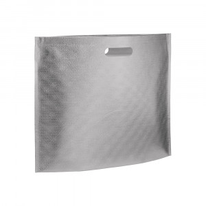Borsa shopper in TNT (Tessuto Non Tessuto) laminato metallizzata, dotata di manici corti