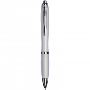 Curvy ballpoint pen with frosted barrel and grip inchiostro nero