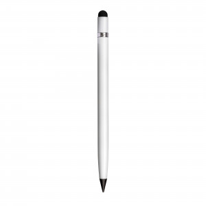 Penna senza inchiostro in alluminio, con gommino per touch screen