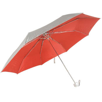 Mini ombrello argentato all'esterno e a colori all'interno