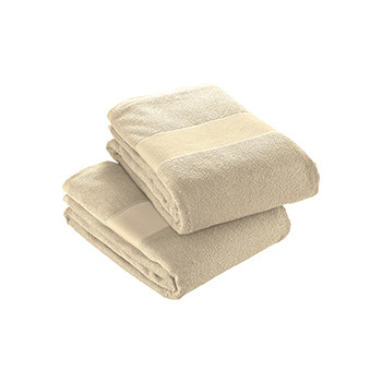Asciugamano in cotone con inserto banda per personalizzazione