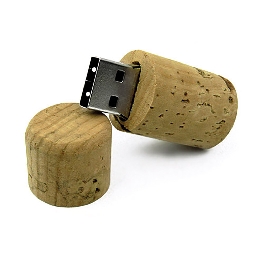 Chiavetta USB 4 Gb a forma di turacciolo in sughero. Possibilità  di import su richiesta