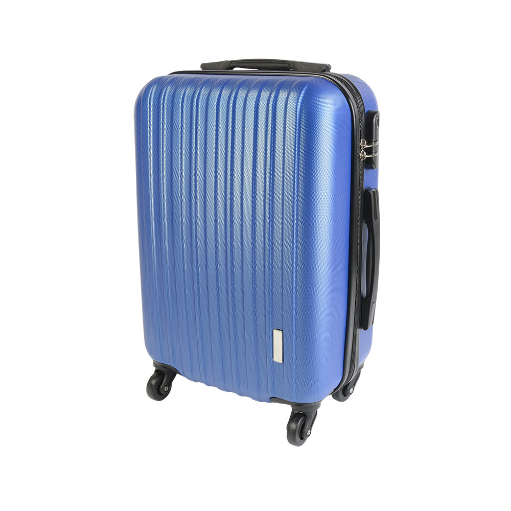 Valigia trolley rigida in resistente plastica ABS e interno con fodera (dimensioni standard da bagaglio a mano)
