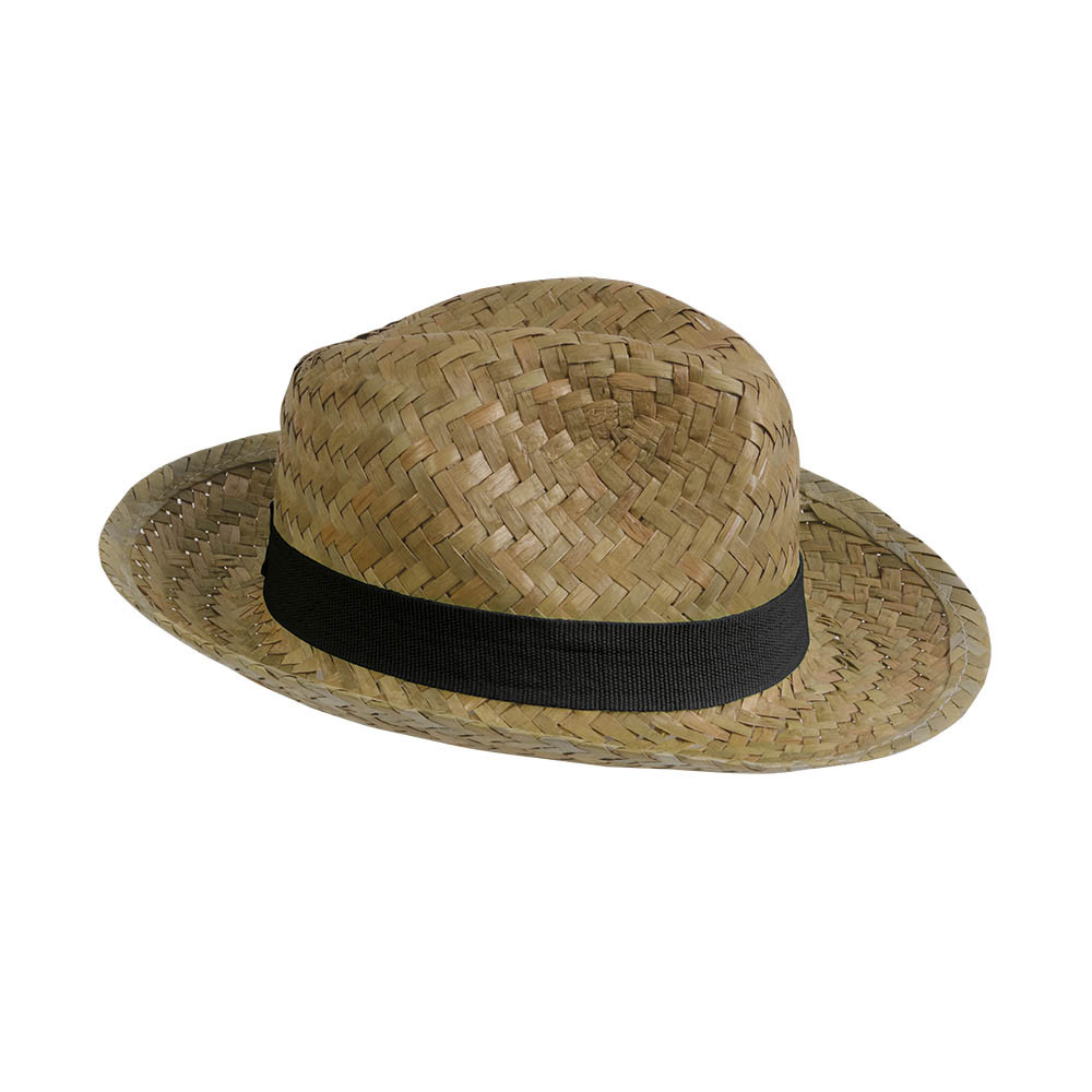 Cappello in paglia con fascia elastica 2,5 centimetri applicabile e personalizzabile
