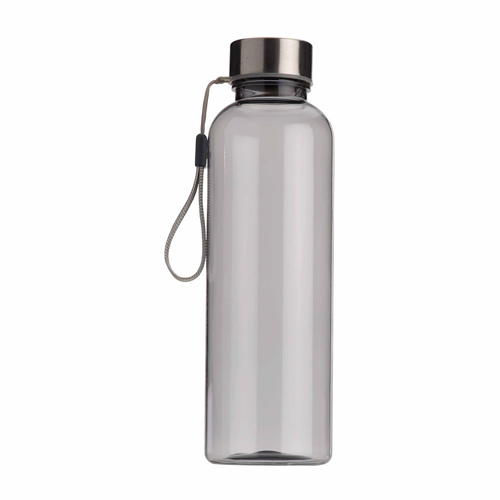 Borraccia in tritan trasparente con tappo in metallo (500ml). BPA free (senza traccia di bisfenolo)