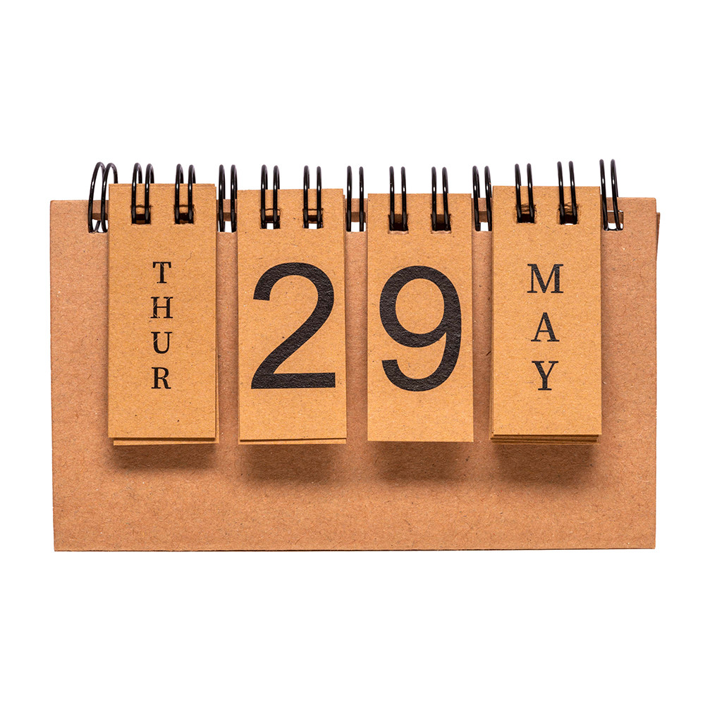 Calendario perpetuo in cartoncino con spirale (giorni e mesi in inglese)