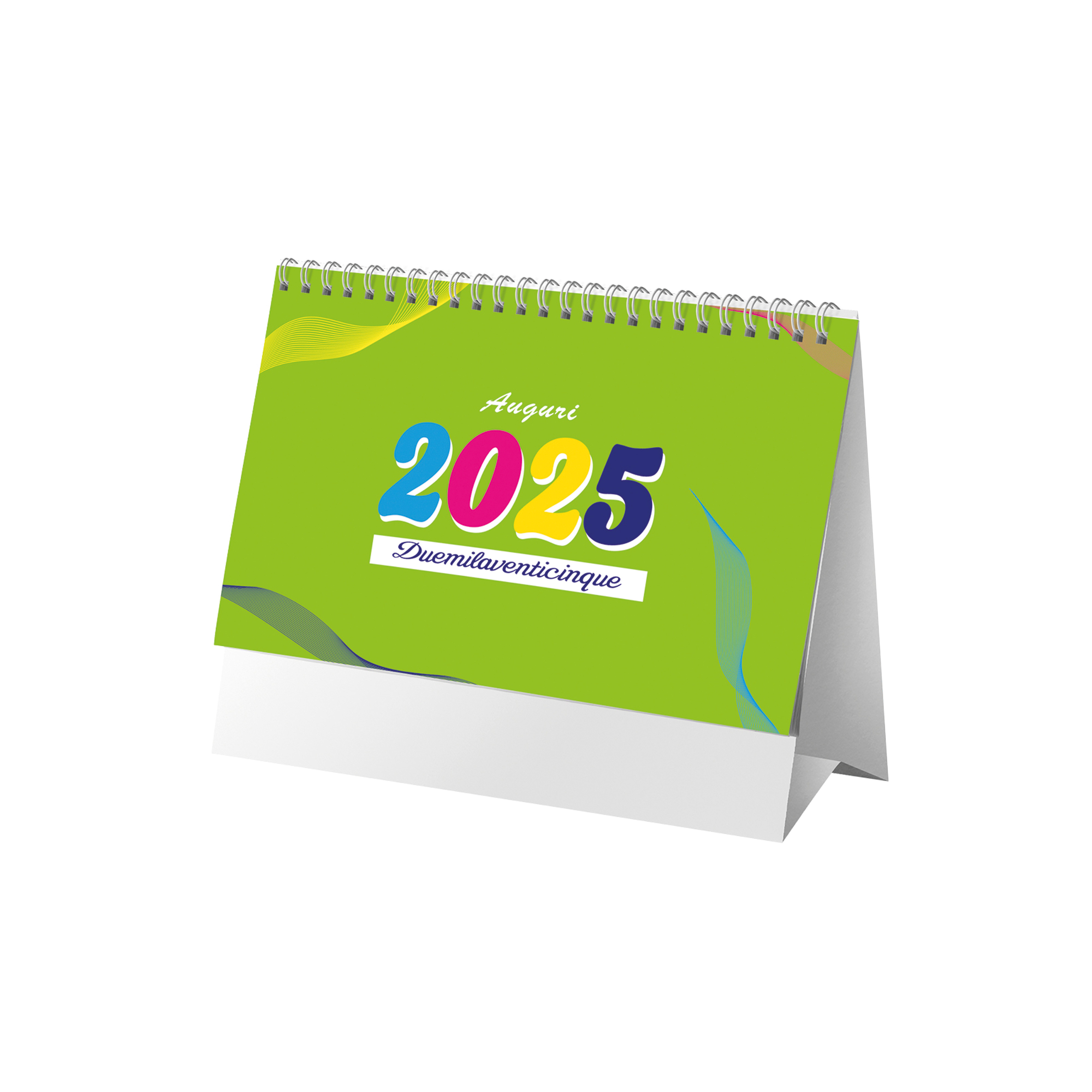 Calendario mensile 2025 da tavolo, 13 fogli su carta patinata opaca, 4 colori